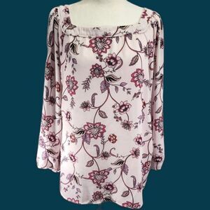 LOFT Pink Floral Blouse